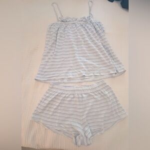 LAKE Pima Ruffle Shorts Set-size small